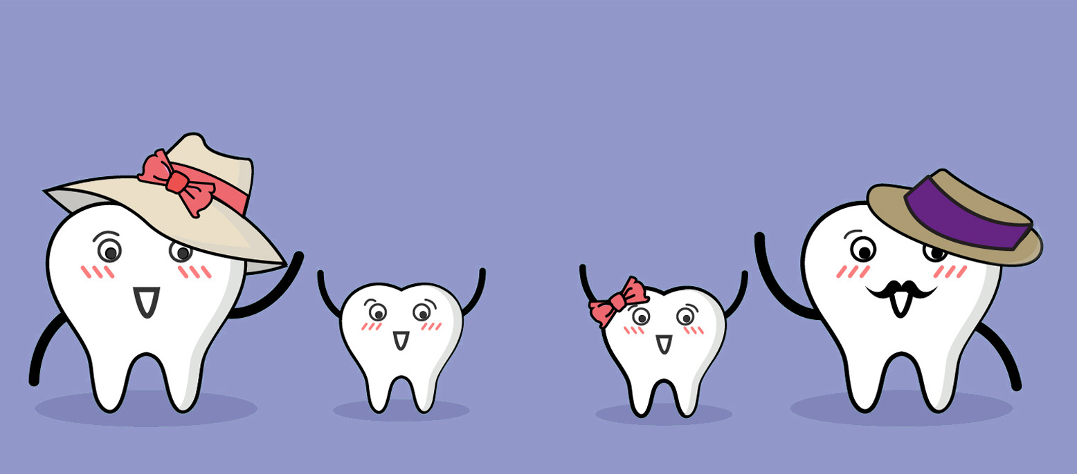 Funny Tooth icons holding video banner